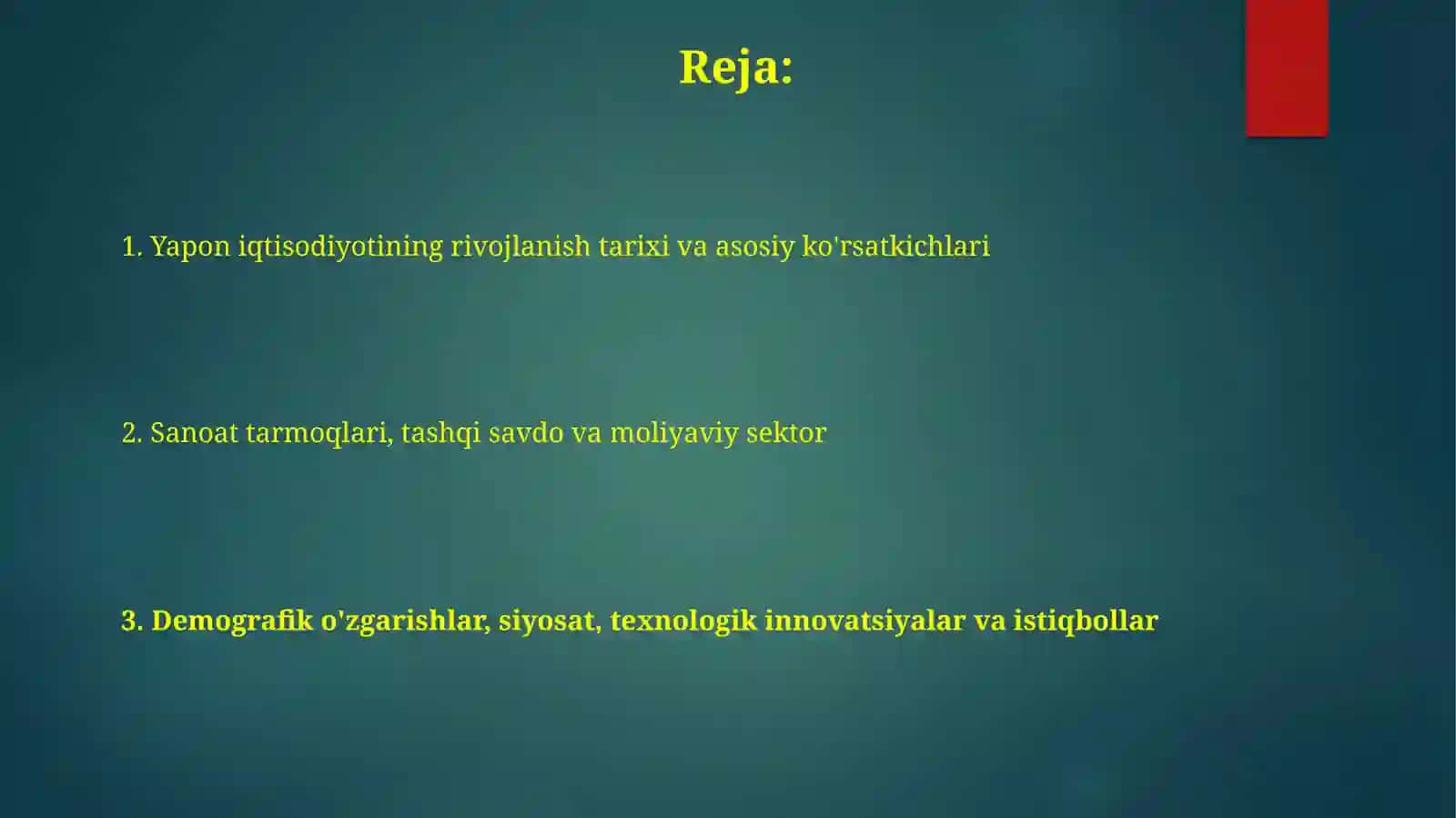 Yapon iqtisodiyoti 2