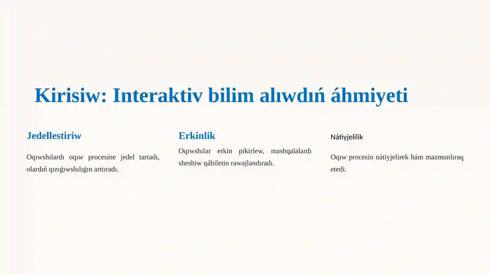 Interaktiv bilim beriw metodları 2