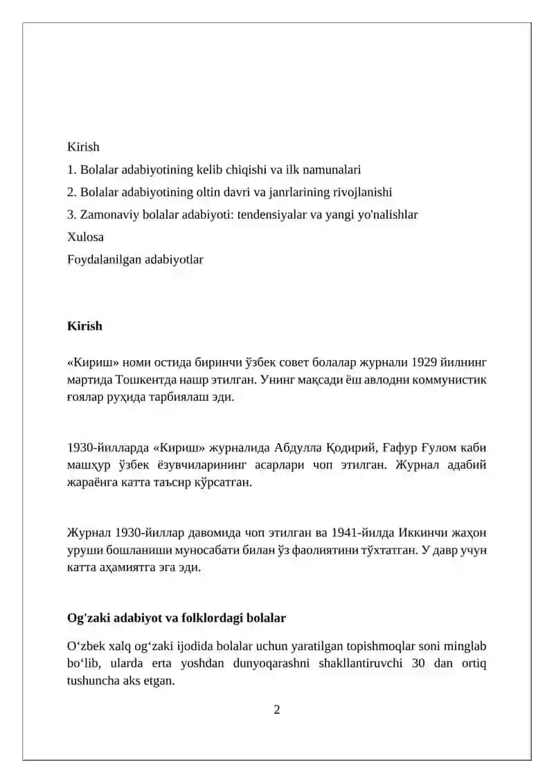 Bolalar kitobxonligi tarixi 2
