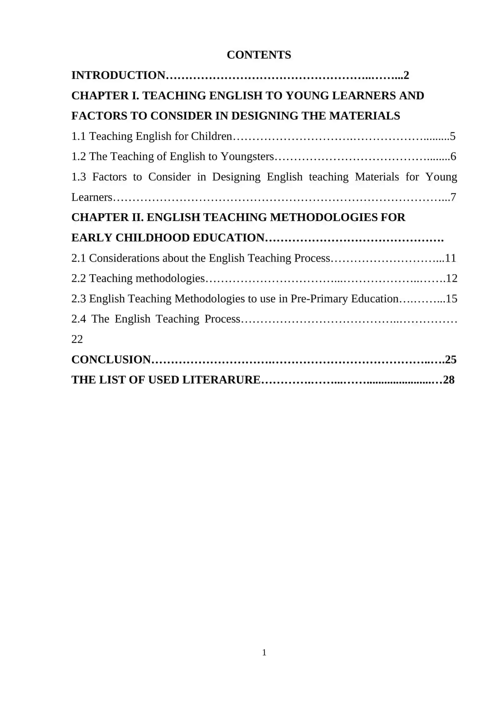 COURSE PAPER ON METHODOLOGY OF DEVELOPING MATERIAL FOR TEACHING ENGLISH TO YOUNG LEARNERS 2