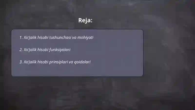 Xoʻjalik hisobi 2