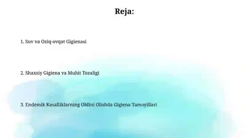 Endemik kasalliklarni oldini olishning gigiyenik asoslari 2