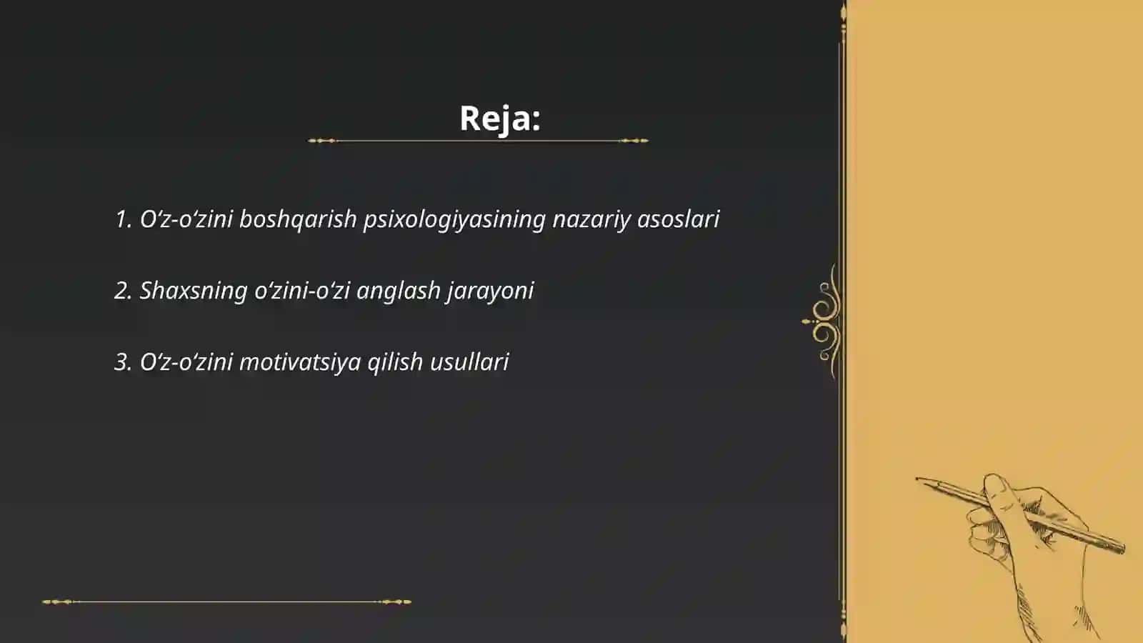 Oʻz-oʻzini boshqarish psixologiyasi 2