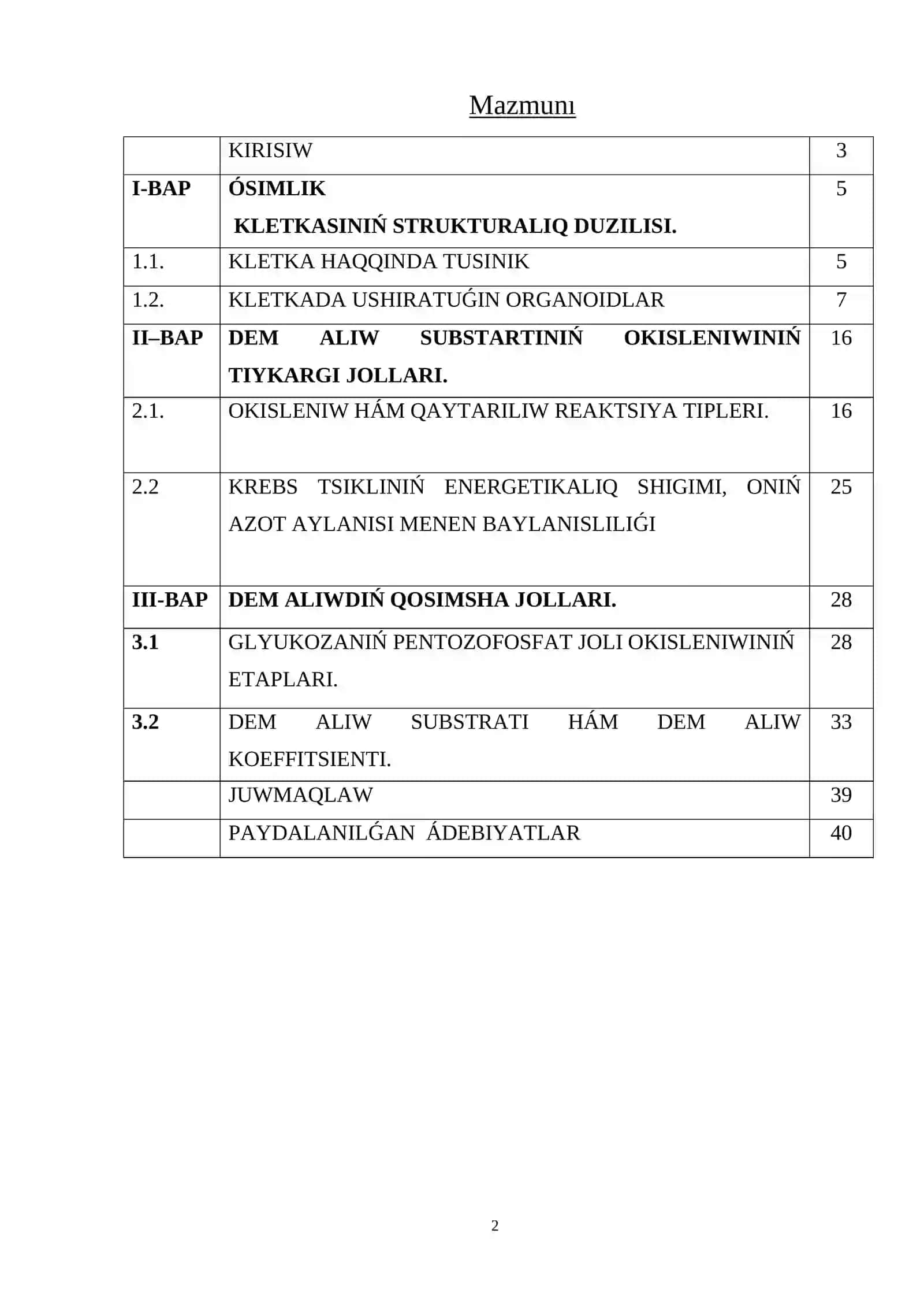 Glikoliz hám onıń kletka metobolizmindeǵı ornı 2