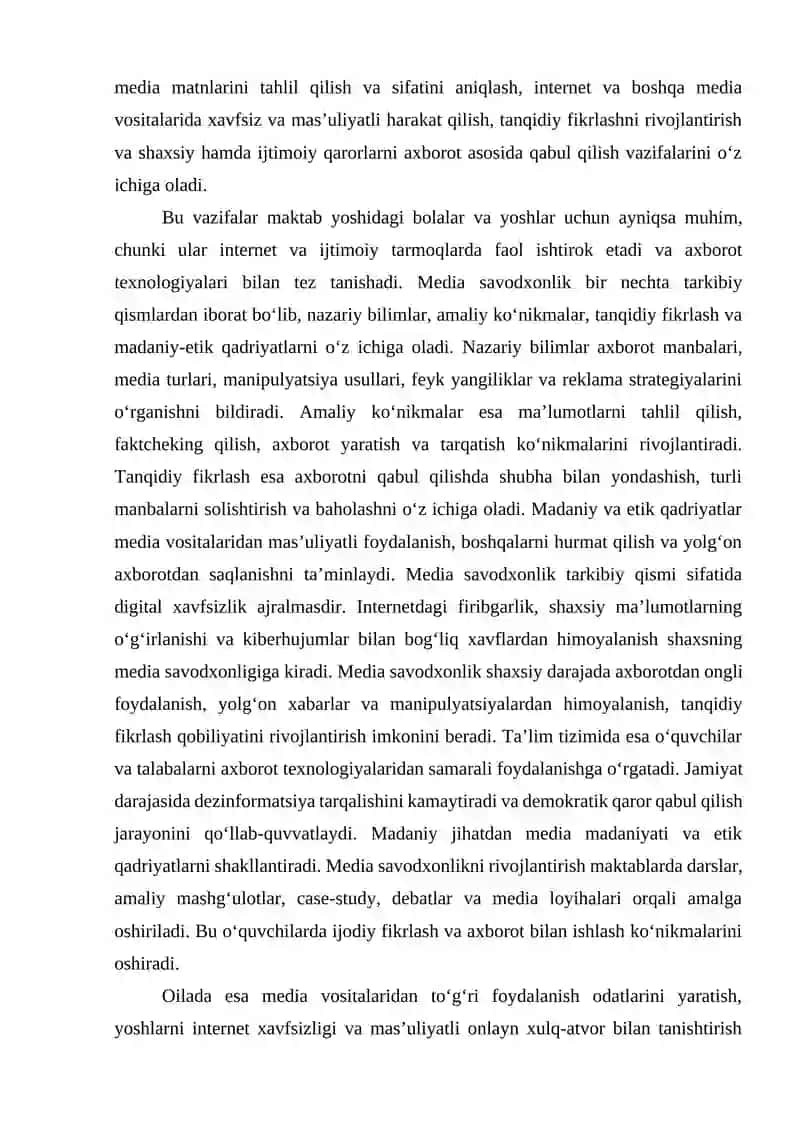 MEDIA SAVODXONLIKNI RIVOJLANISHNING YO'LLARI 2
