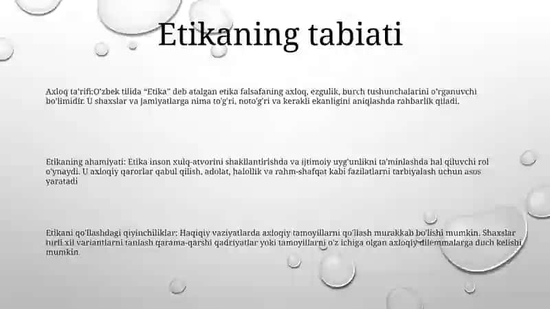Etikaning Mohiyati Va Qadriyati 2