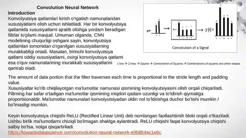 Neural Tarmoqlar (Neural Networks) Ishlab chiqish, o'qitish, o'rganish va ishlatish usullari 2