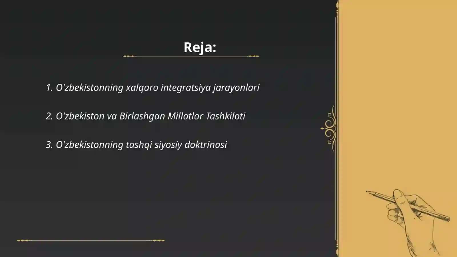 O'zbekiston va jahon hamjamiyati 2