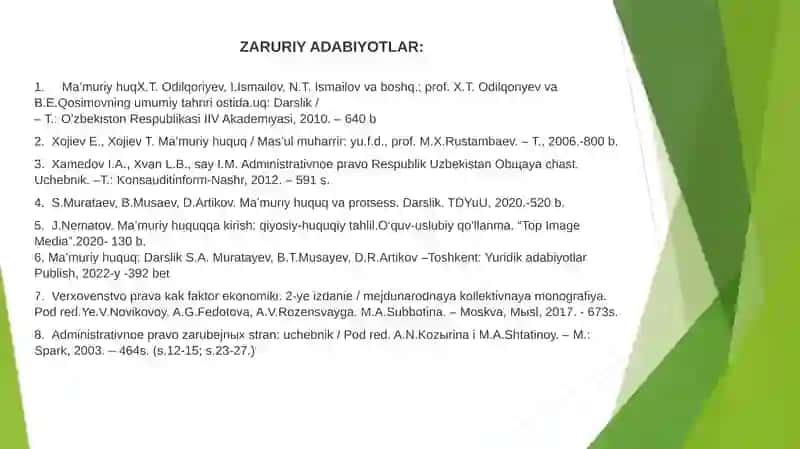 Umumiy ma'muriy huquqqa kirish 2