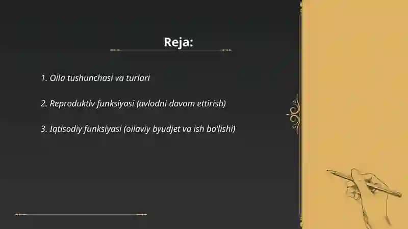 Oila va uning funksiyalari 2