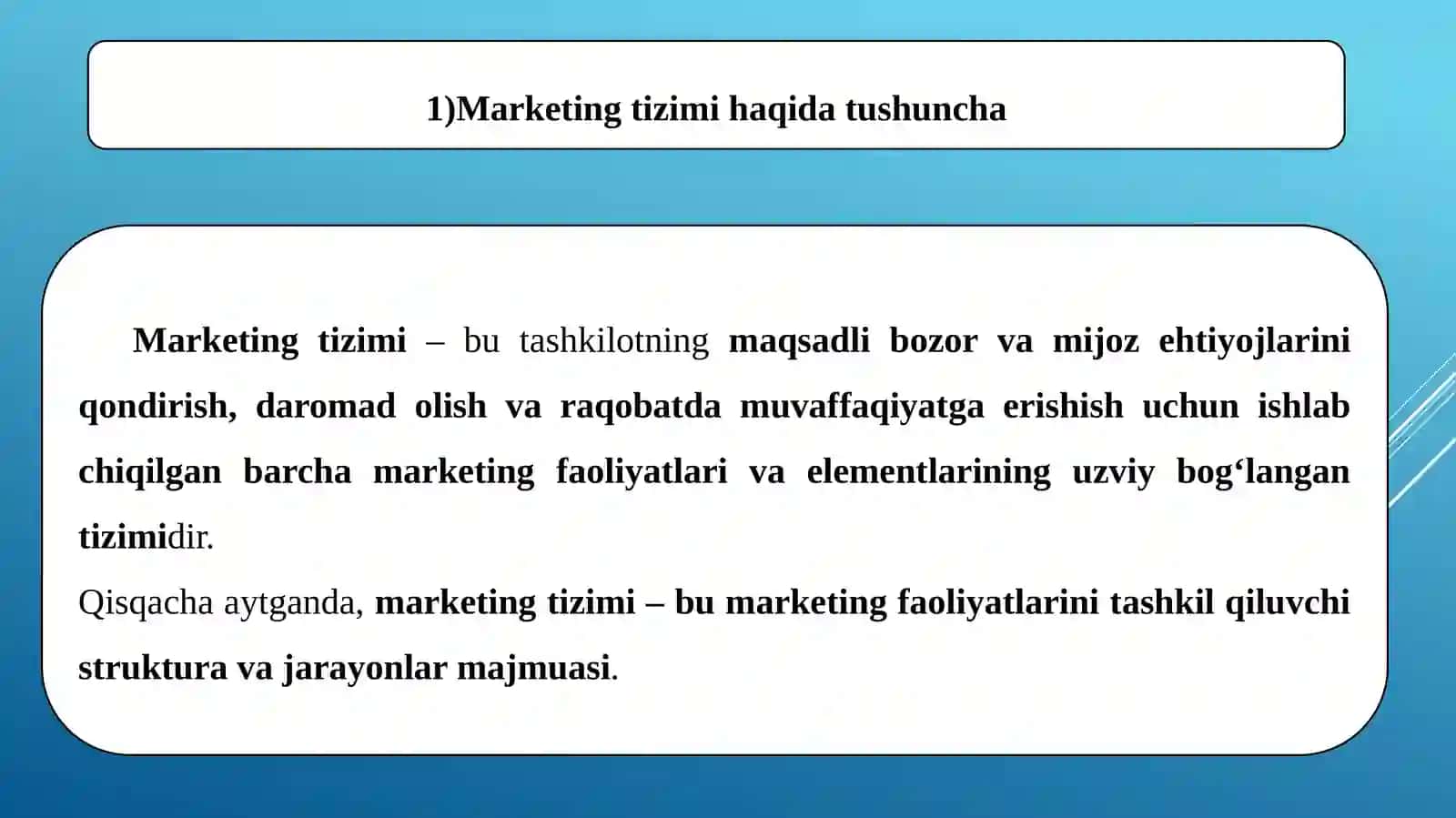 Marketing tizimi va sohasi 2
