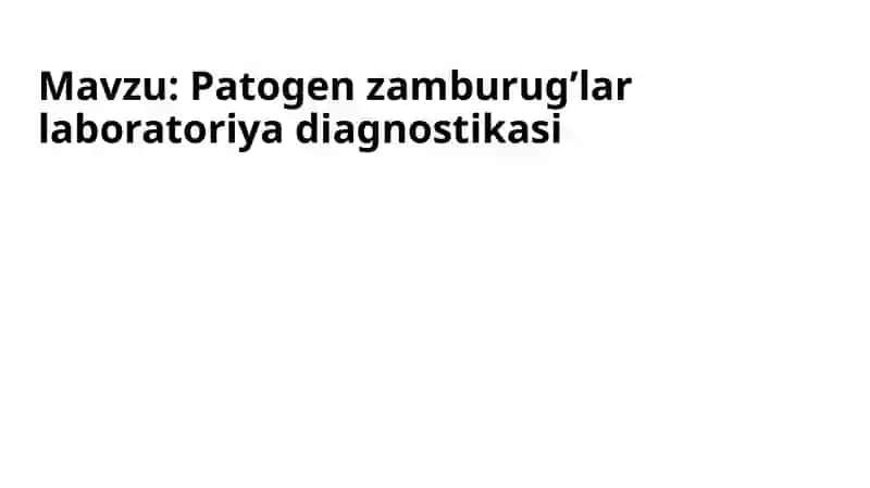 Patogen zamburug’lar laboratoriyadiagnostikasi 2