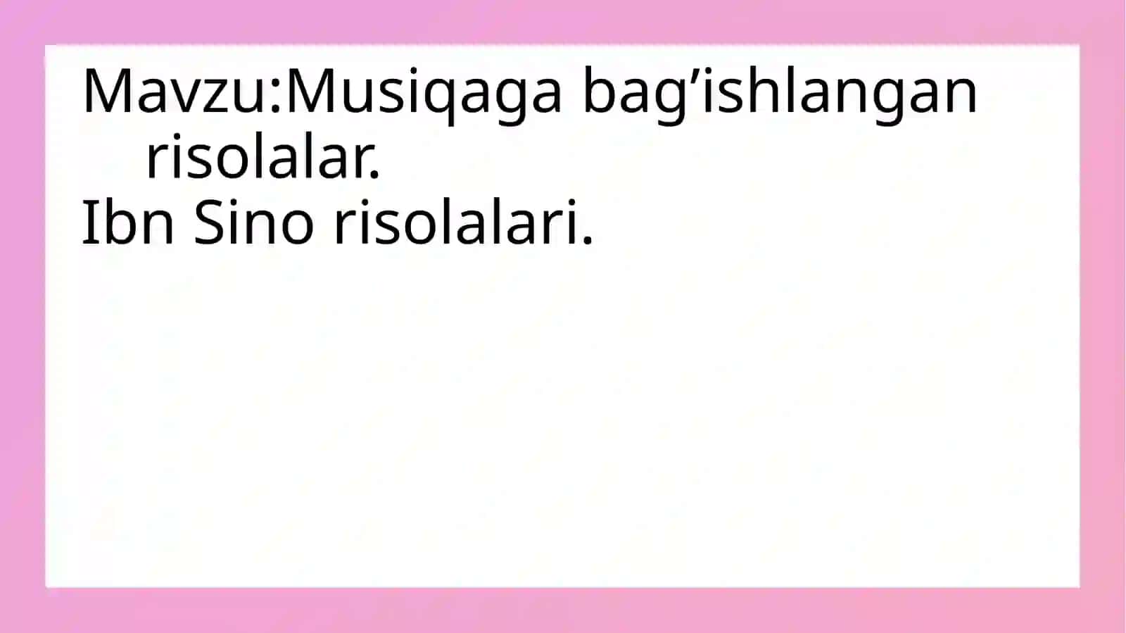 Ibn Sino musiqaga oid risolalar 2