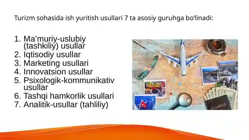 TURIZMDA ISH YURITISH USULLARI 2