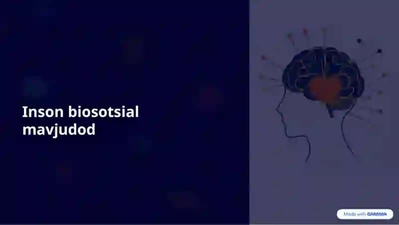 Ekologiya fanidan Insonbiosotsial mavjudot 2