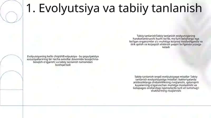 Yashash Uchun Kurash Va Tabiiy Tanlanishlar 2