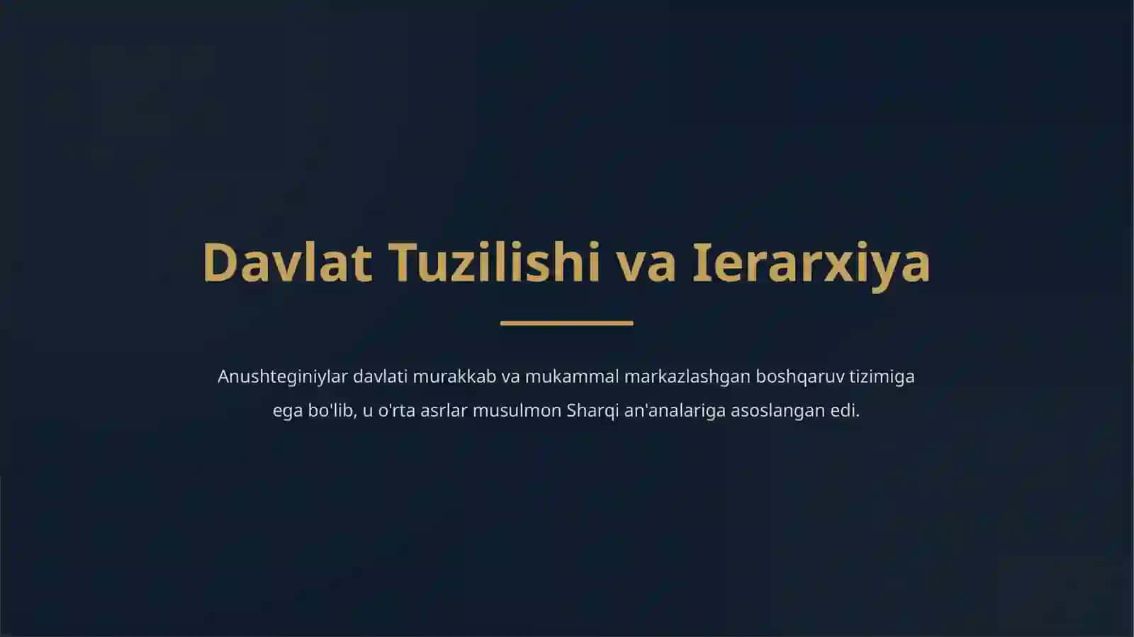 Anushtegin Xorazmshohlar Davlat Boshqaruvi 2