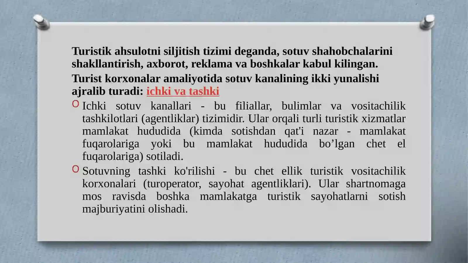 Turistik mahsulotni siljitish 2