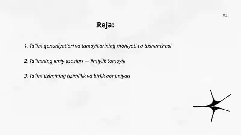 Ta’lim qonuniyatlari va tamoyillari 2