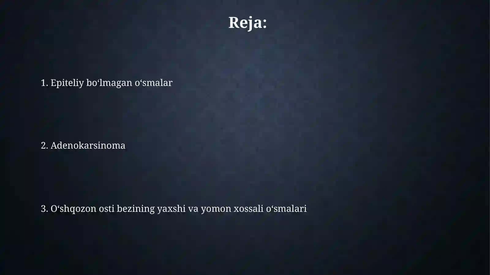 O't qizilo'ngach shilliq qavatining o'smalari 2