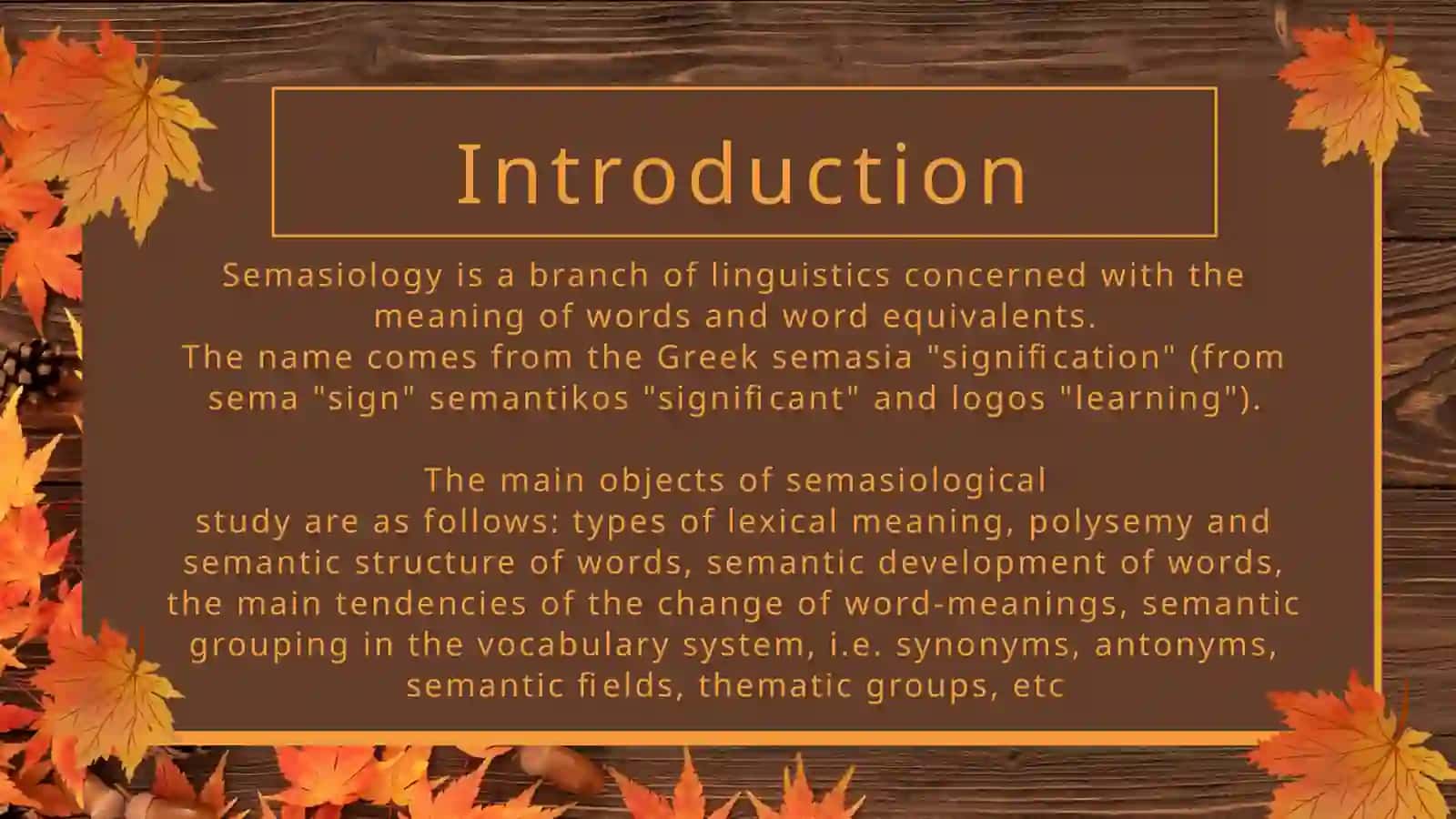 Semasiology 2