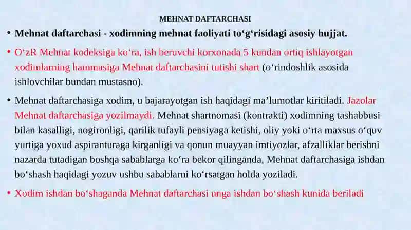 XODIMLAR FAOLIYATIGA DOIR HUJJATLAR 2