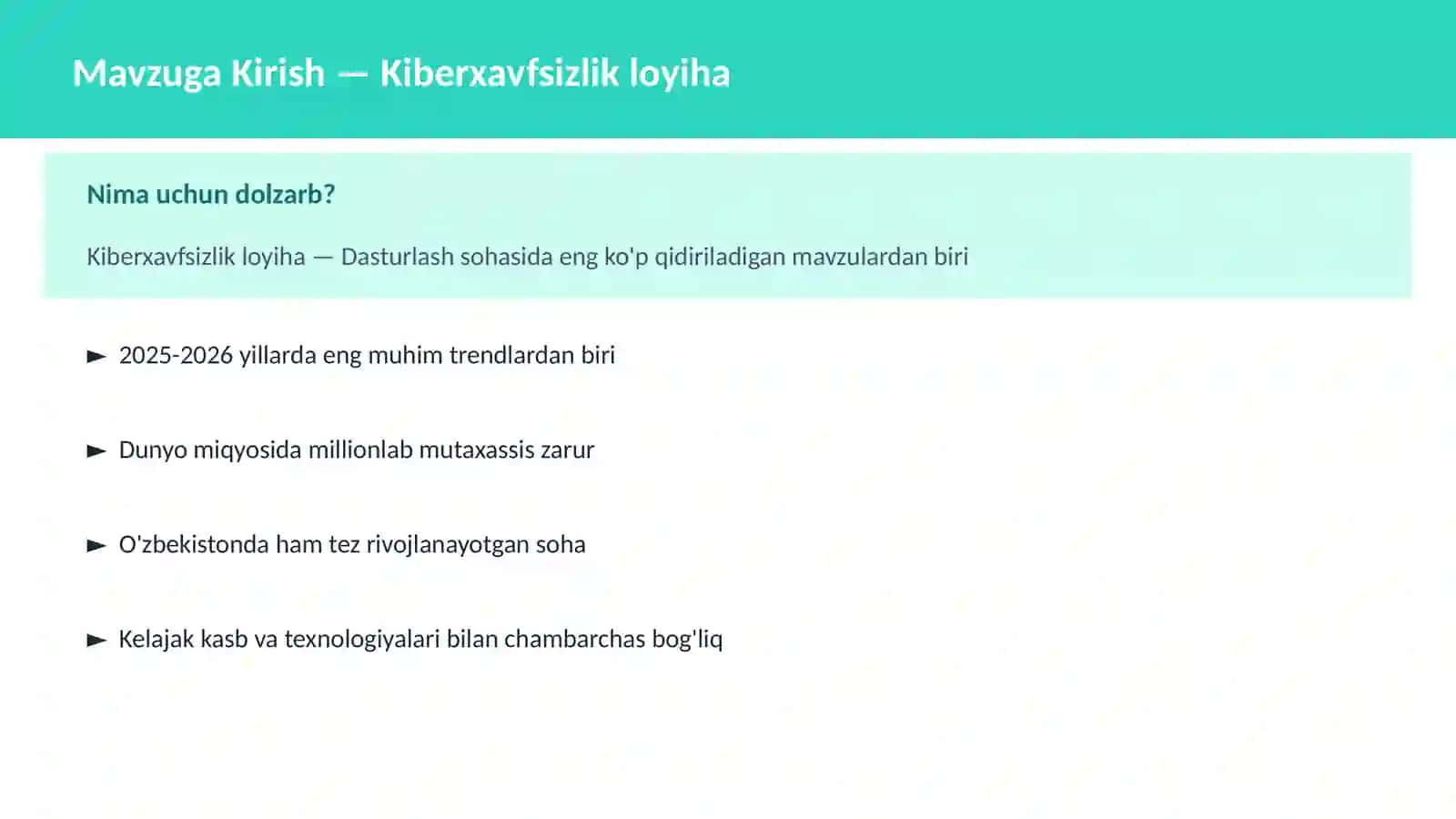 Kiberxavfsizlik loyiha 2