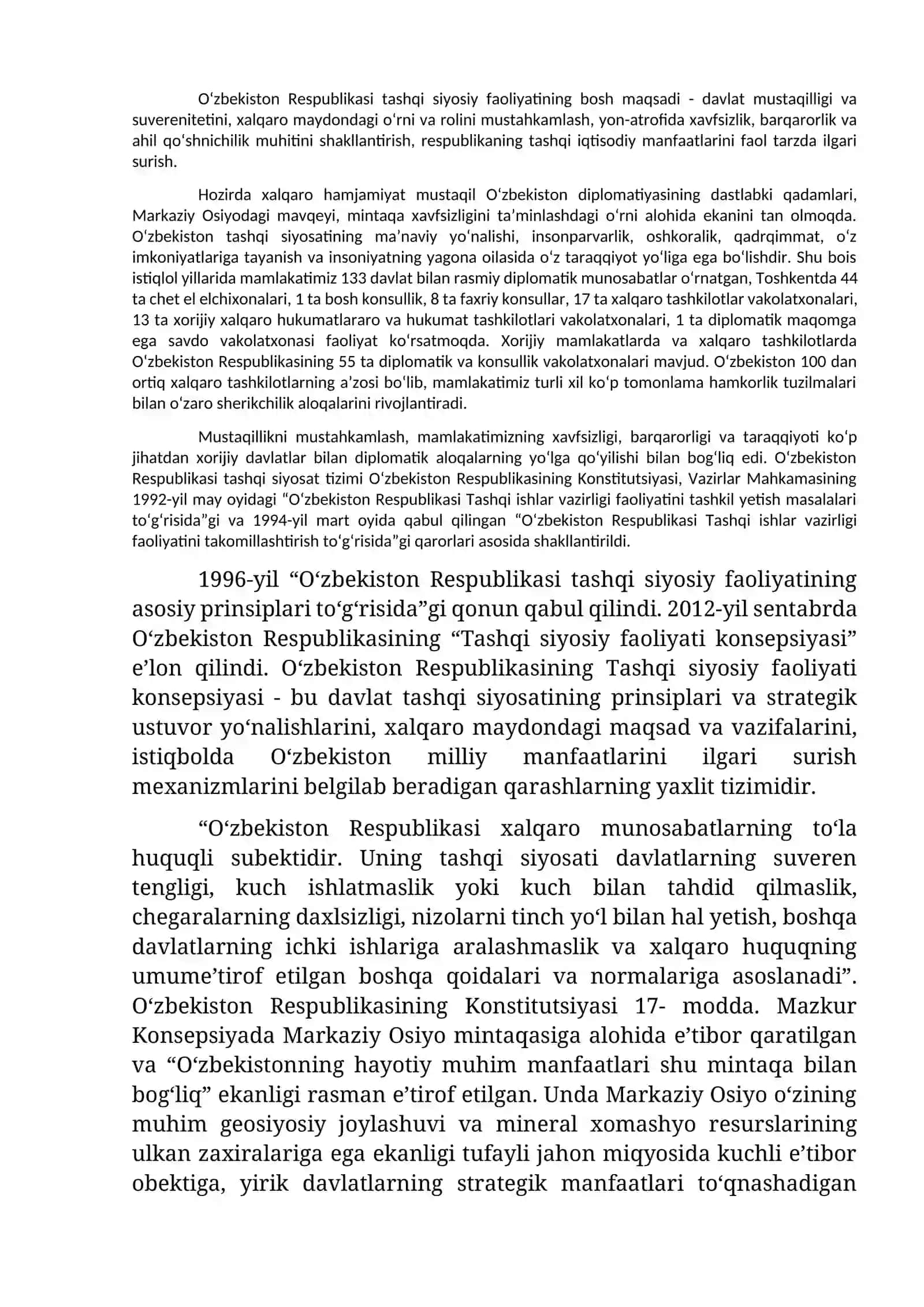 13-mavzu. O‘zbekiston va jahon hamjamiyati 2
