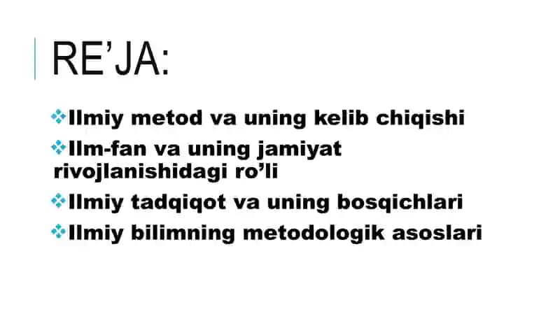 Ilmiy bilimning metodologik asoslari. 2