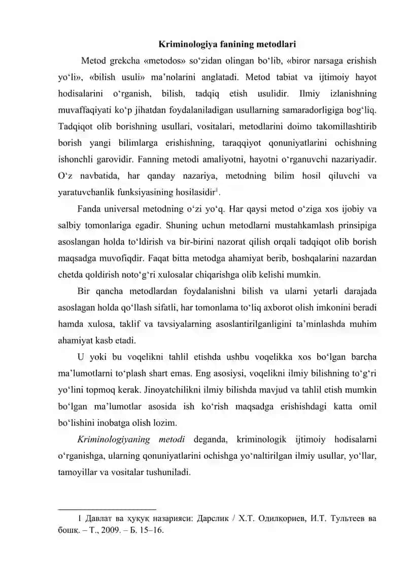 Kriminologiya fanining metodlari 2