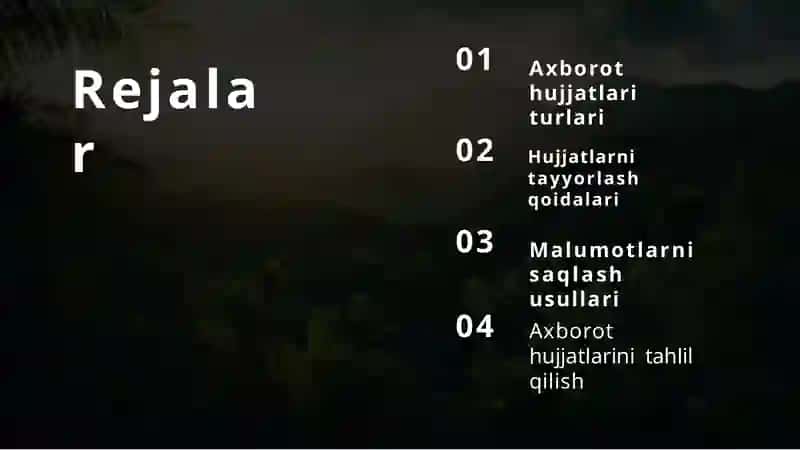 Malumot-axborot hujjatlar 2
