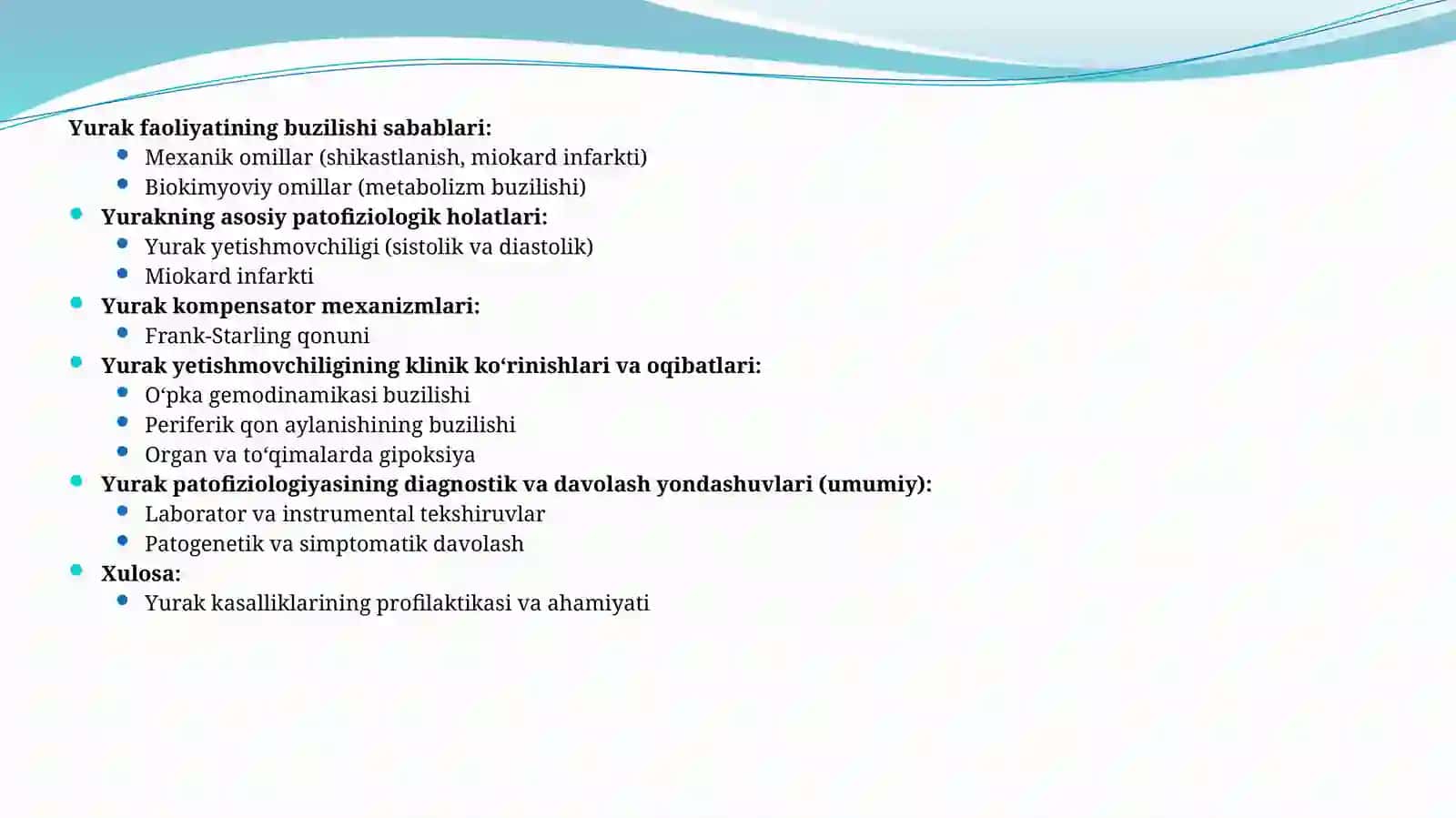 Yurak patfiziologiyasi 2