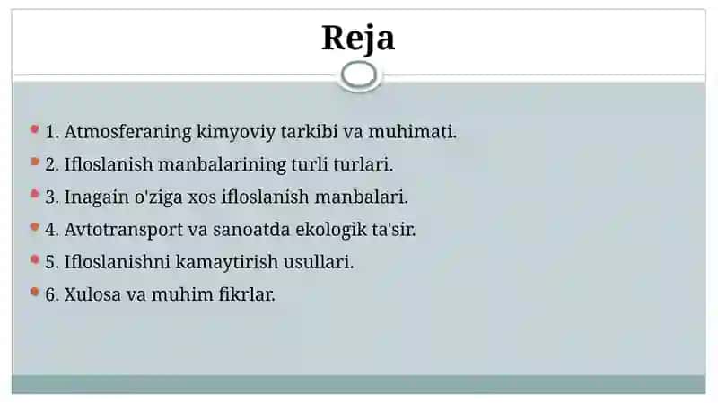 Atmasfera xavosini ifloslanish manbalari 2
