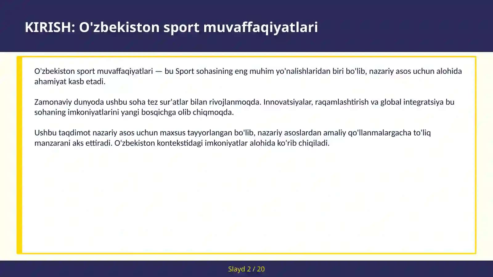 O'zbekiston Sport Muvaffaqiyatlari 2