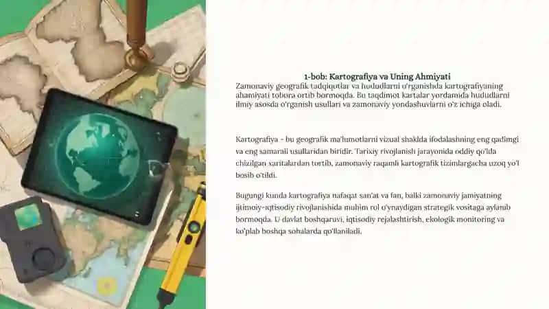 Kartalar Bo'yicha Hududlarni Geografik O'rganish 2