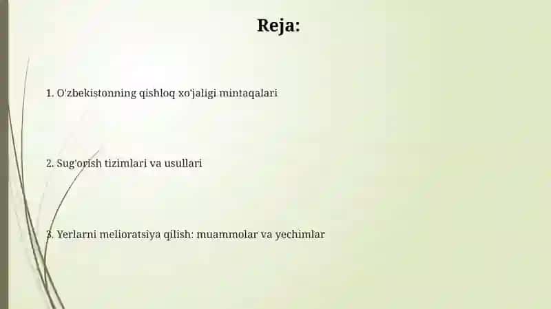 O'zbekistоn qishloq xo'jaligi mintaqalari 2