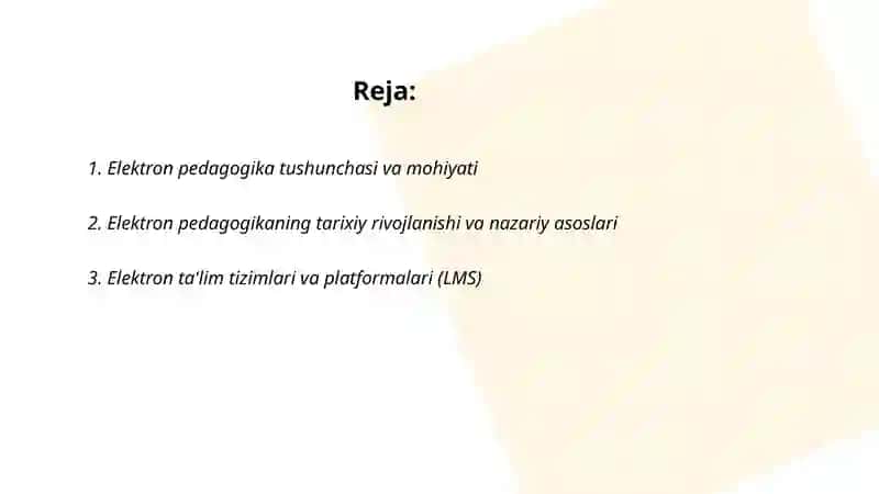 Elektron pedagogika asoslari 2