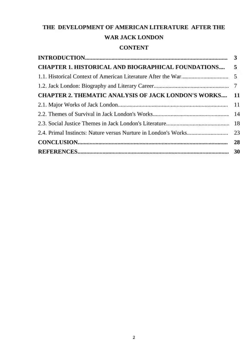 The Development of American Literature After the War Jack London 2