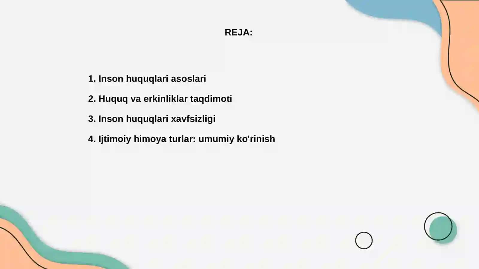 Inson huquqlari va ijtimoiy himoya 2