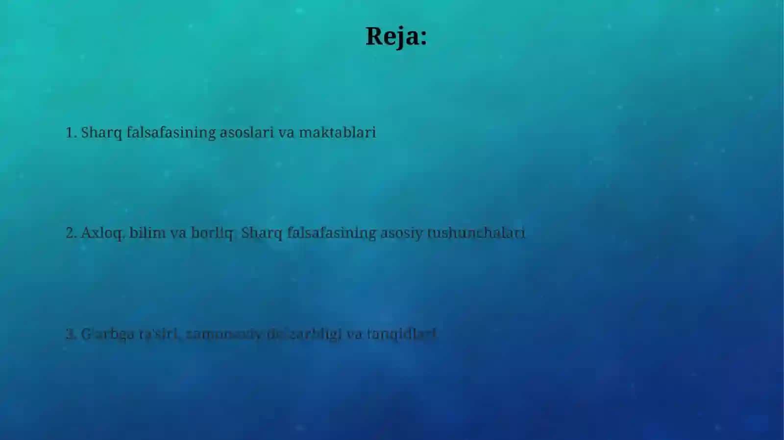 Sharq falsafasi 2