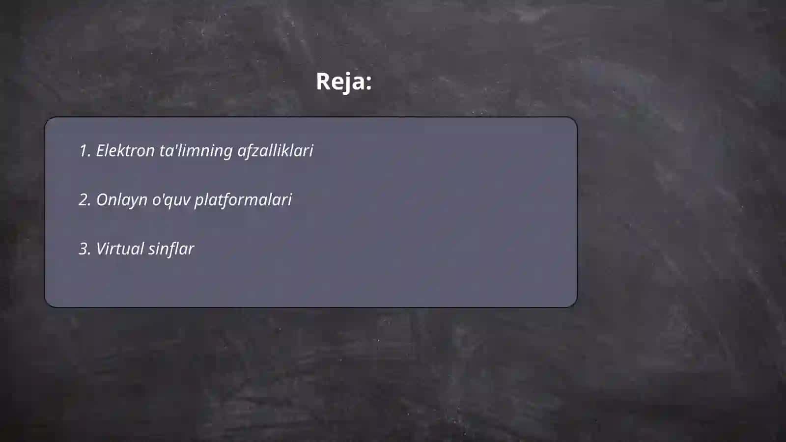 Elektron ta'lim va uni tashkil etish 2