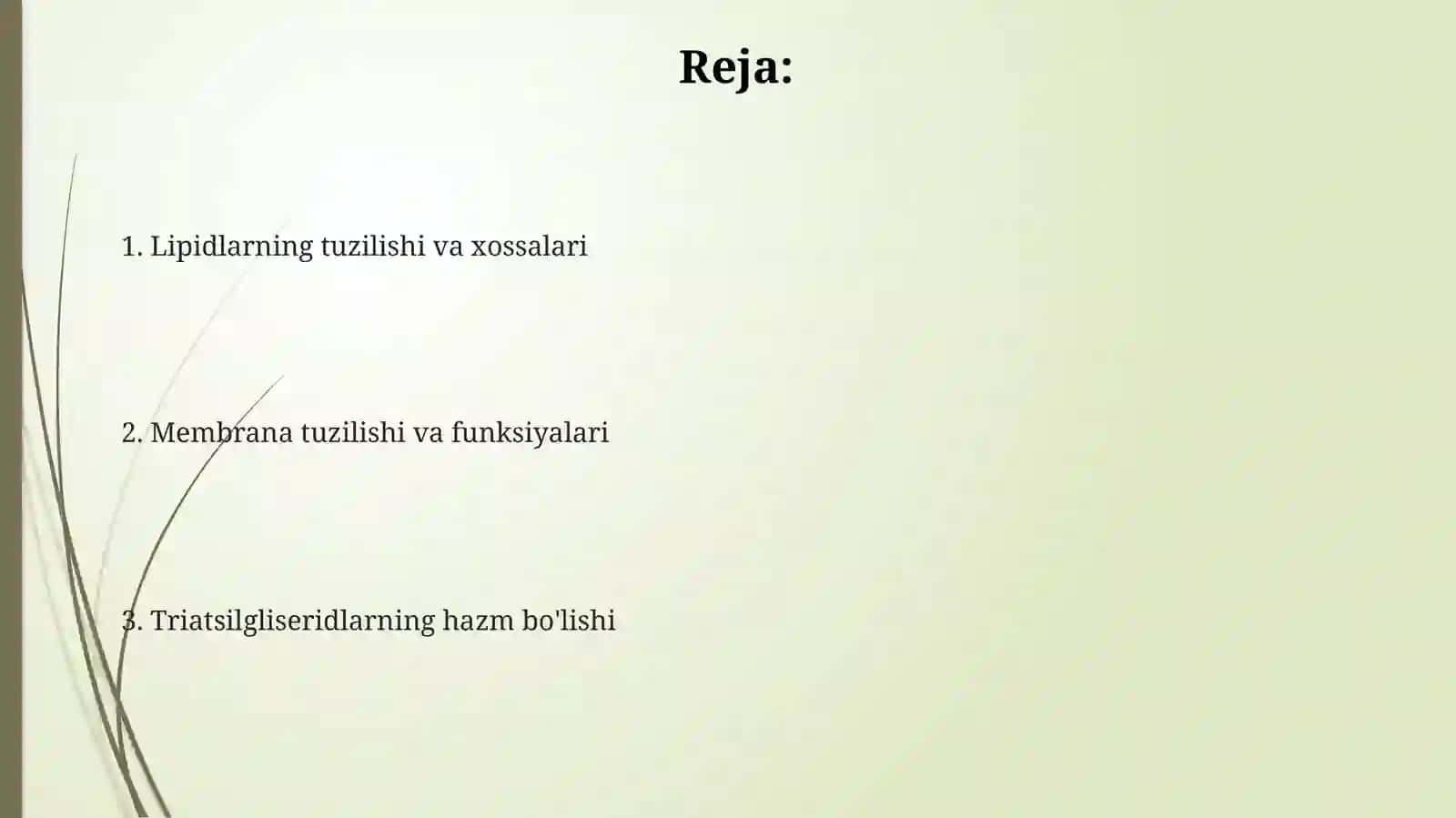 Lipidlar tuzilishi 2