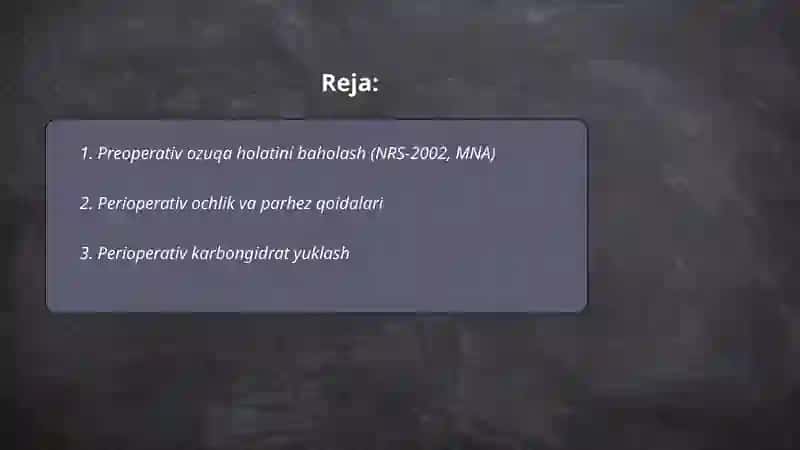 Xirurgik bemorlarni ovqatlantirish 2