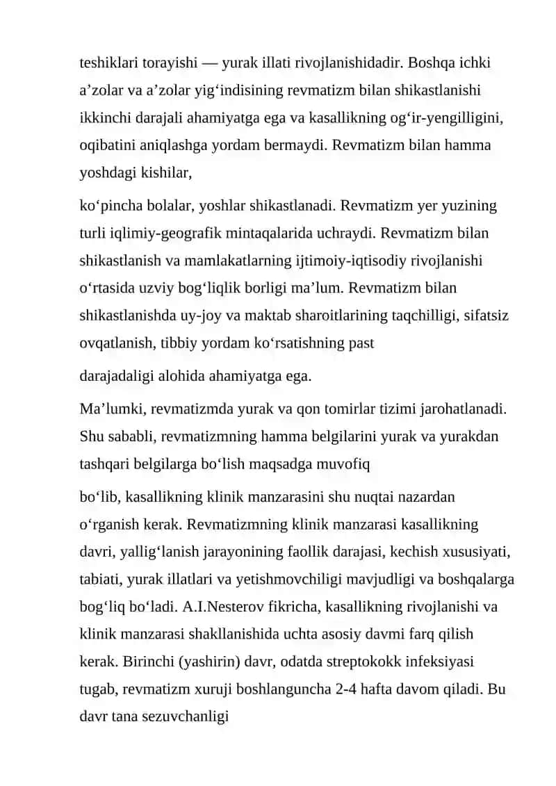 Revmatizm va yurak yetishmovchiligi kasalligi 2