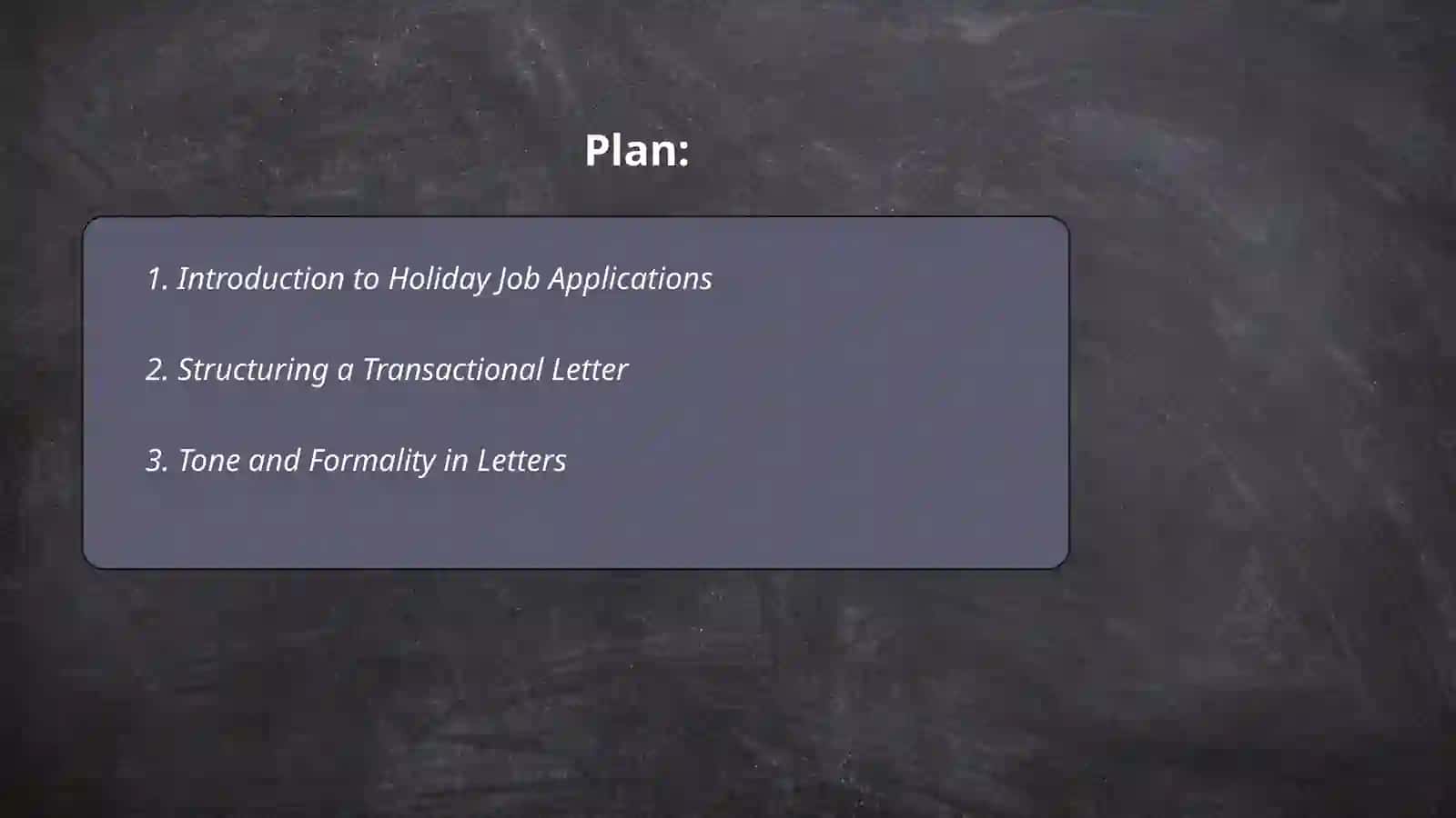 Transectional letter. Aplying for holiday jobs 2