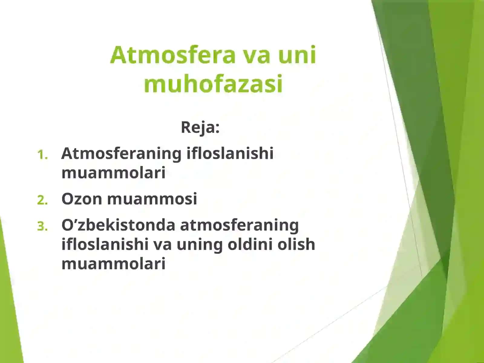 Atmosfera va uning muhofazasi 2