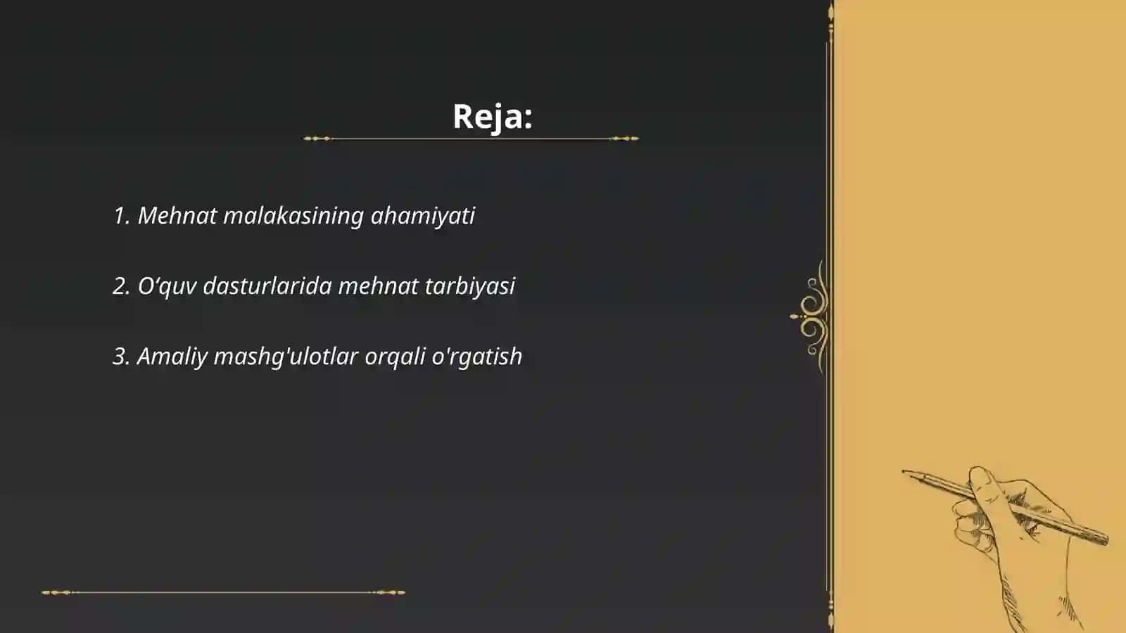 Mehnat malakasini shakllantirish 2