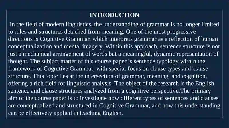 Sentence Typology in Cognitive Grammar: Clause Types and Clause Structure 2