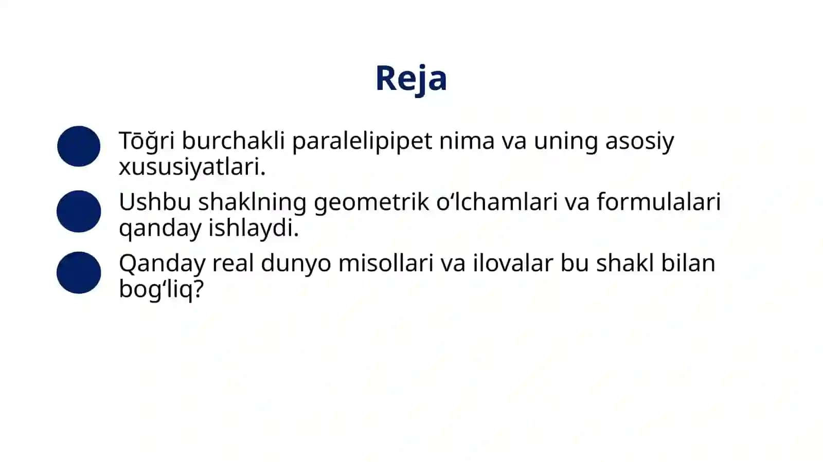Tôğri burchakli paralelipipet 2