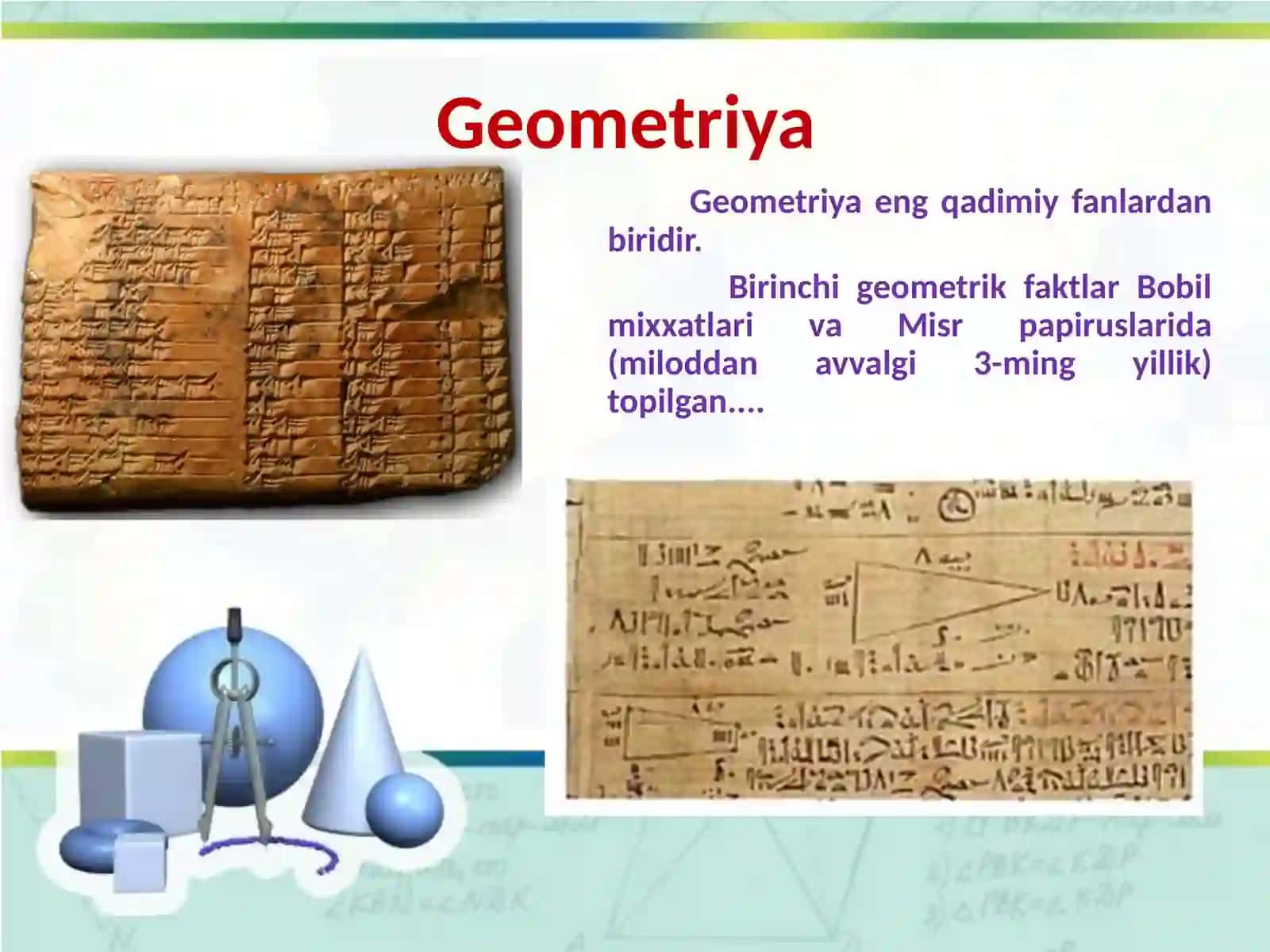 GEOMETRIYA VA UNING VUJUDGA KELISHI 2